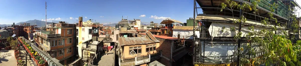Panorama of rooftops and buildings in Kathmandu